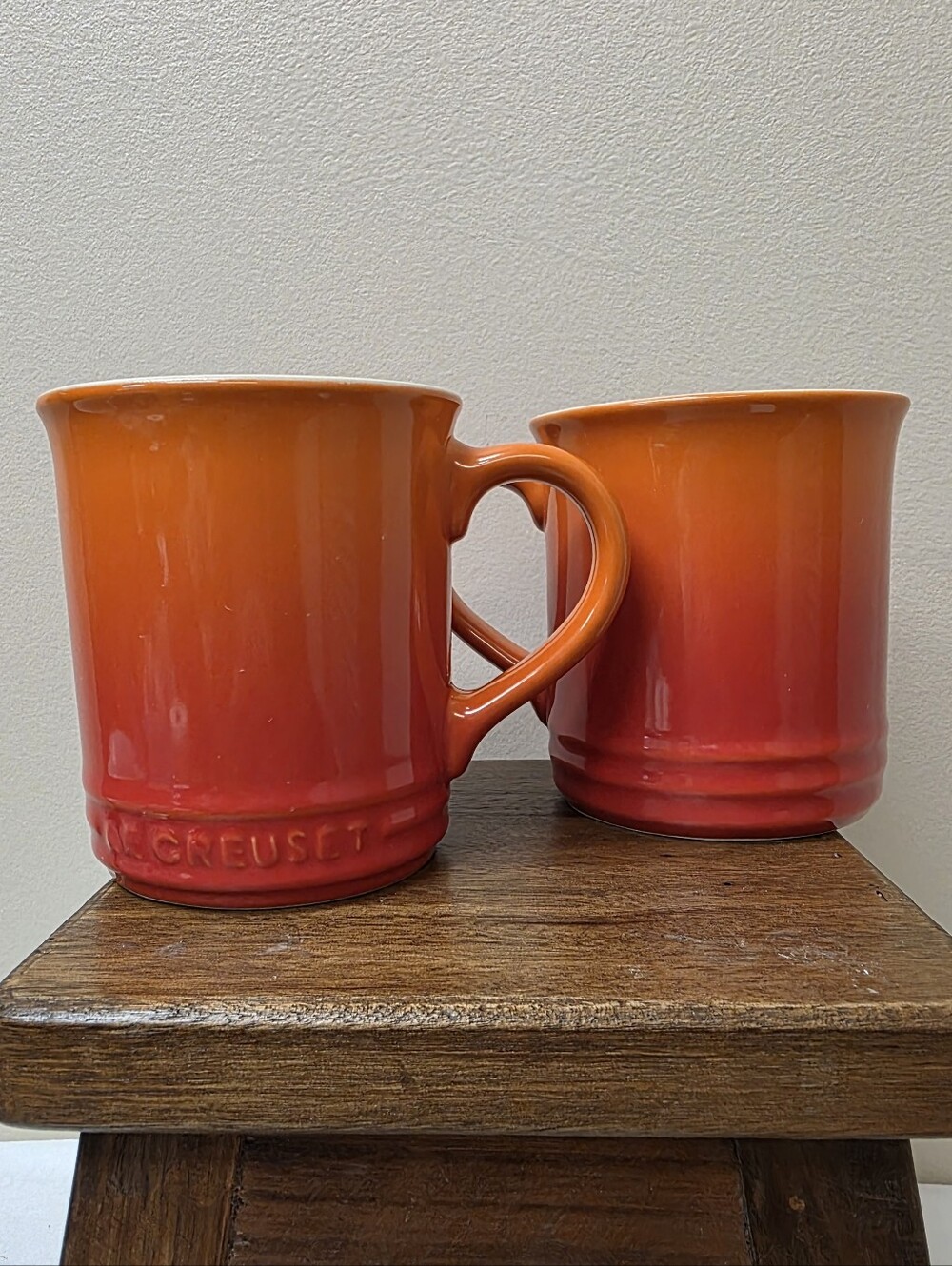 Le Creuset Orange to Red Ombre Stoneware Mug - Set of 2